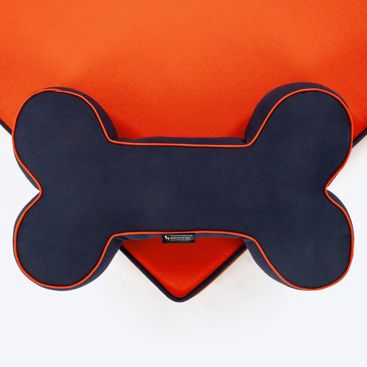HUFT Made To Order Orthopaedic Dog Bed (Free Bone Cushion) - Orange & Blue