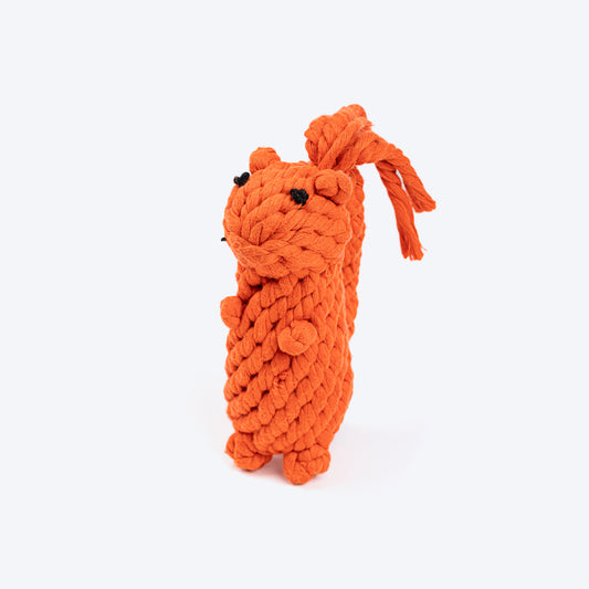 HUFT Tuggables Squirrel Rope Toy For Dog - Orange