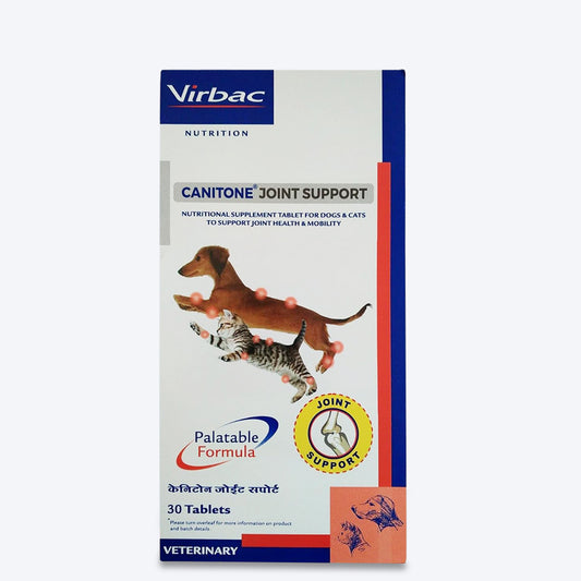 Virbac Canitone Joint Support Tablets For Dogs - 30 Tablets - Heads Up For Tails