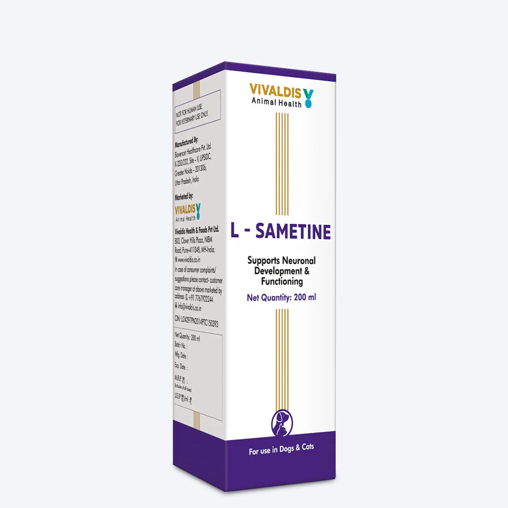 Vivaldis RX L Sametine CNS & Metabolic Support Syrup For Dog & Cat - 200 ml - Heads Up For Tails