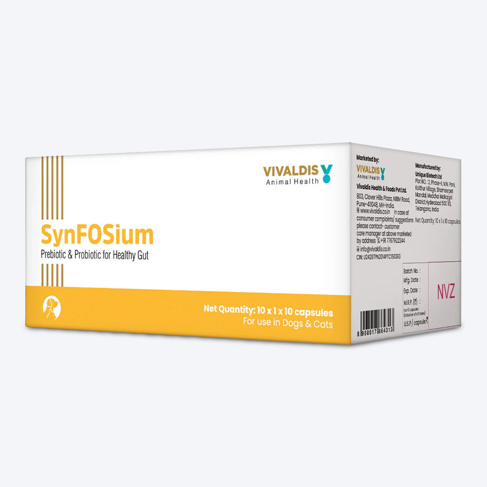 Vivaldis RX Synfosium Bone & Joint Support Capsules For Dog & Cat - 10x10 Caps - Heads Up For Tails