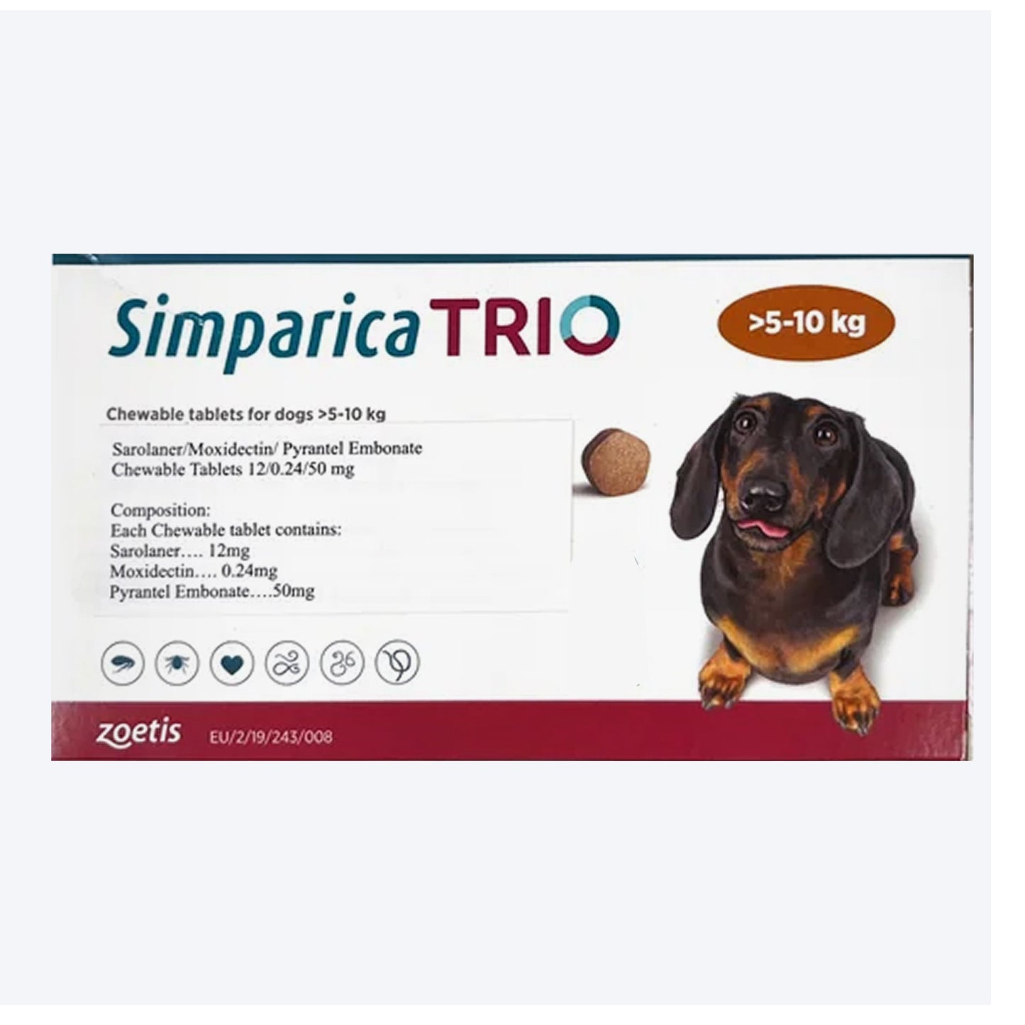Zoetis Simparica Trio Chewable Tablets For Dogs - 3 Tablets