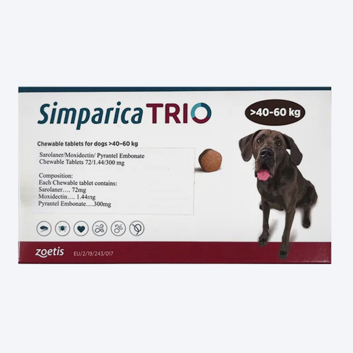 Zoetis Simparica Trio Chewable Tablets For Dogs - 3 Tablets