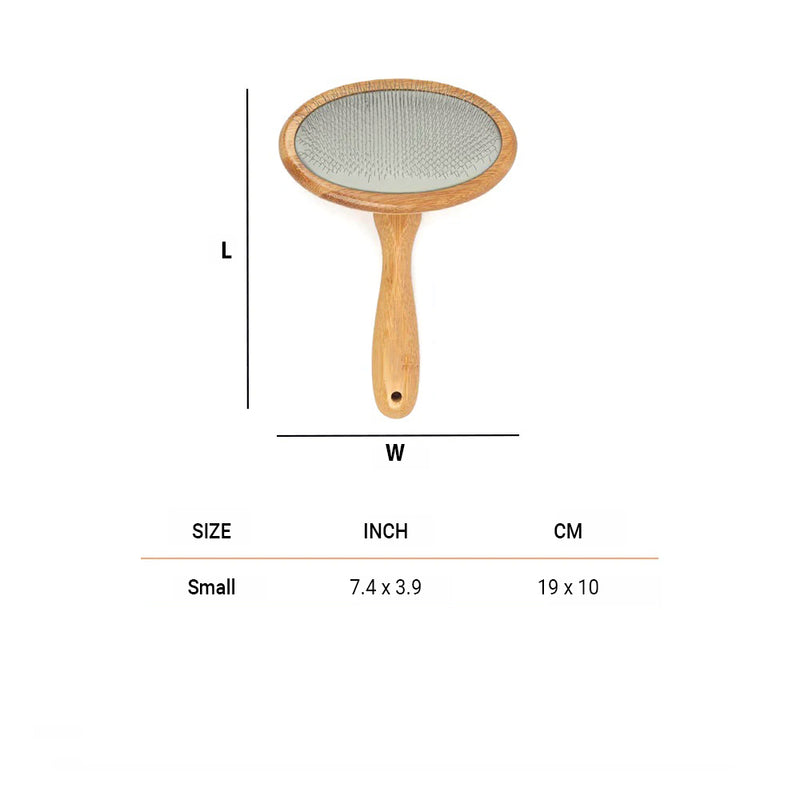 Paws For Earth Bamboo Slicker Brush For Dog & Cat - S - Heads Up For Tails