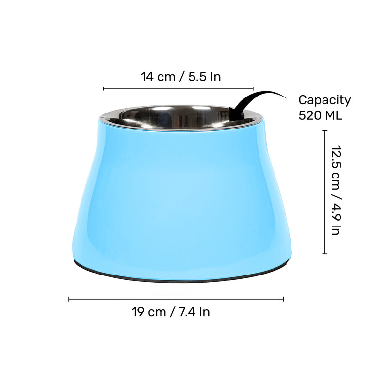 HUFT Elevated Bowl For Dog - Light Blue - M