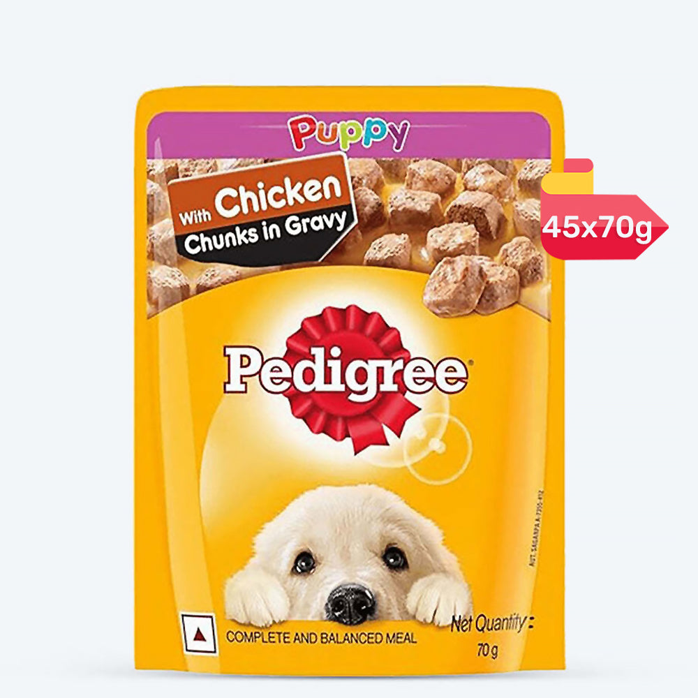 Pedigree Chicken Chunks in Gravy Wet Puppy Food 70 g Online India HUFT Heads Up For Tails