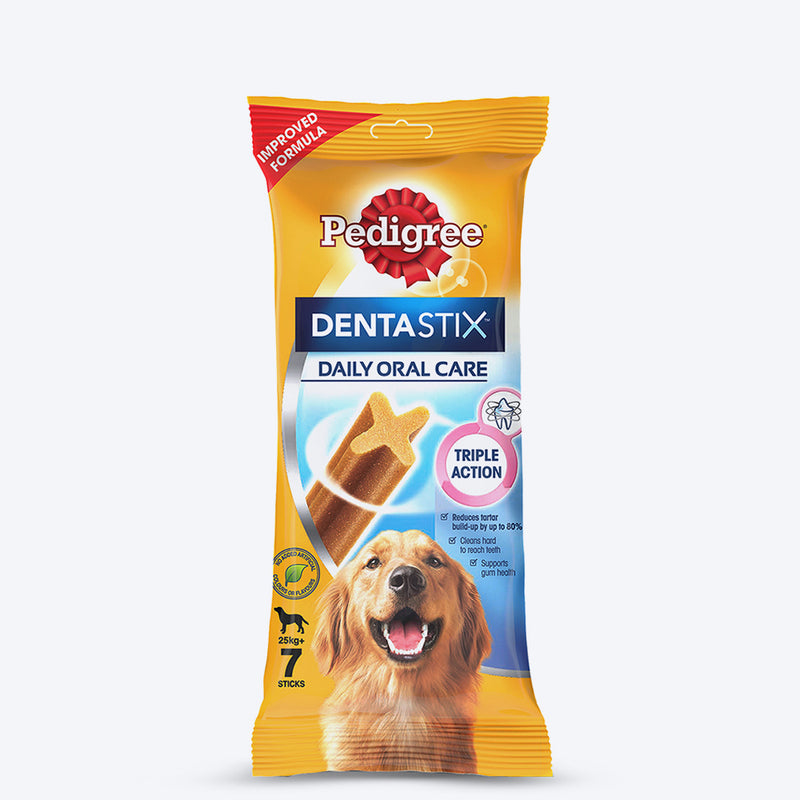 Pedigree Dentastix Oral Care Dog Treat Weekly Pack For Large Breed - 270 g - Heads Up For Tails