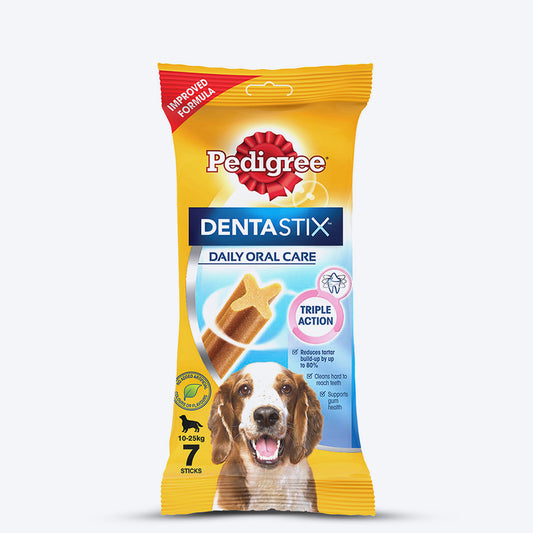 Pedigree Dentastix Oral Care Dog Treat Weekly Pack For Medium Breed - 180 g - Heads Up For Tails