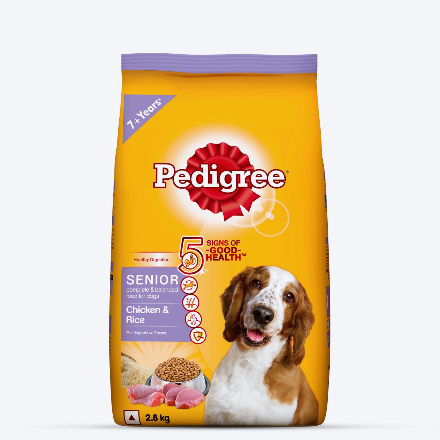 Pedigree Chicken & Rice Senior (7+ Years) Dog Dry Food - Heads Up For Tails
