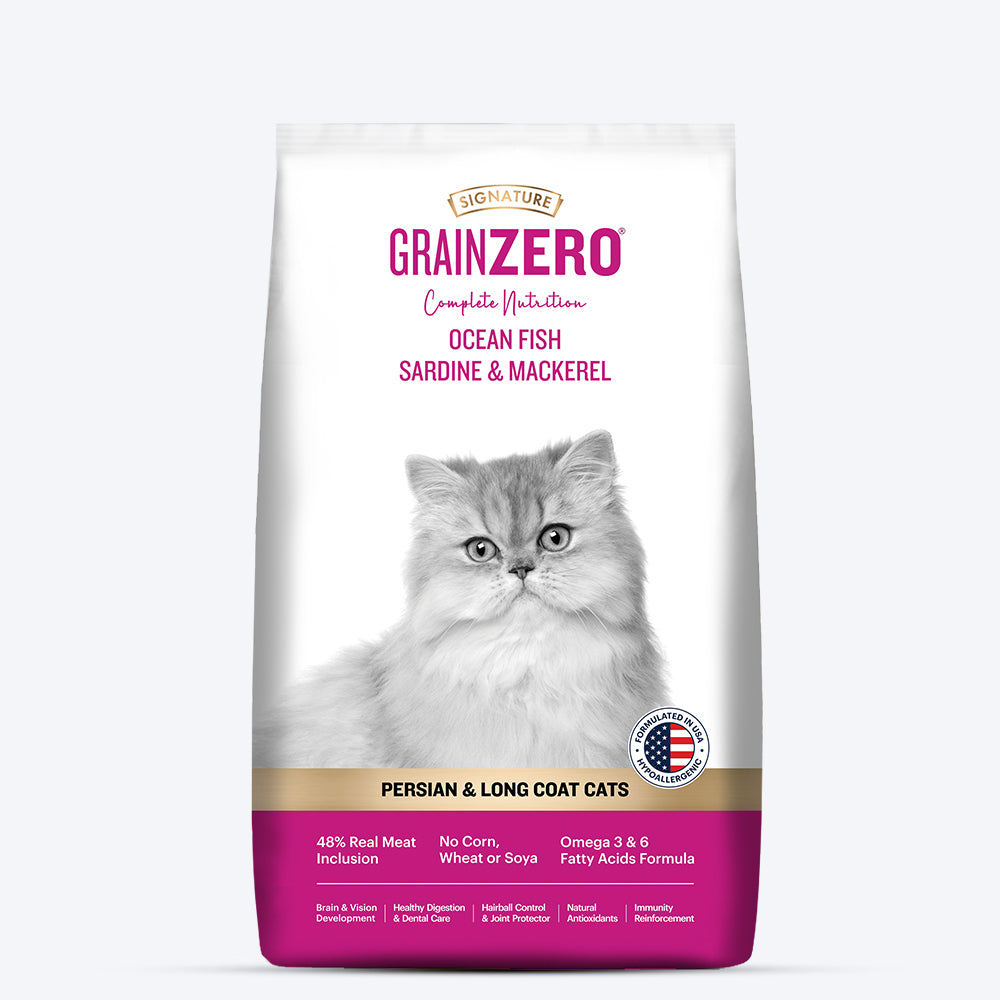 Signature Grain Zero Persian And Long Coat Dry Cat Food - Heads Up For Tails