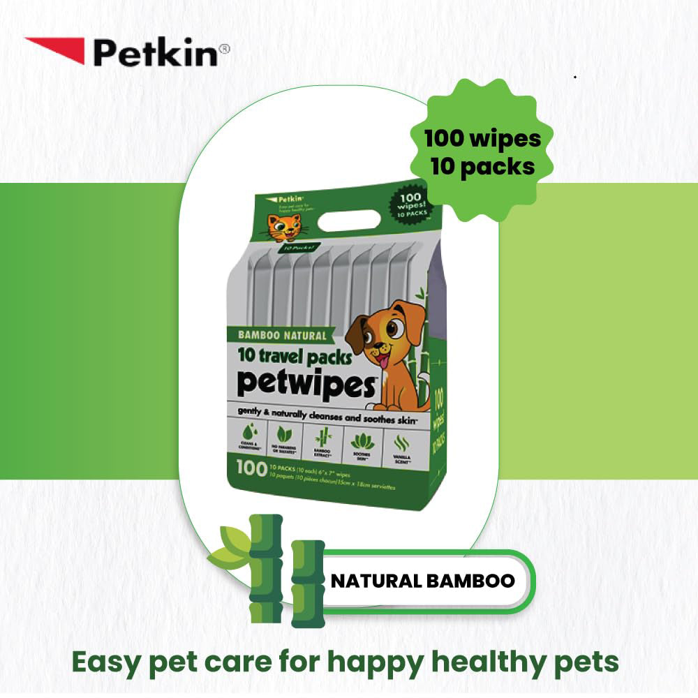 Petkin Bamboo Natural Travel Pack Pet Wipes - 100 pcs_05