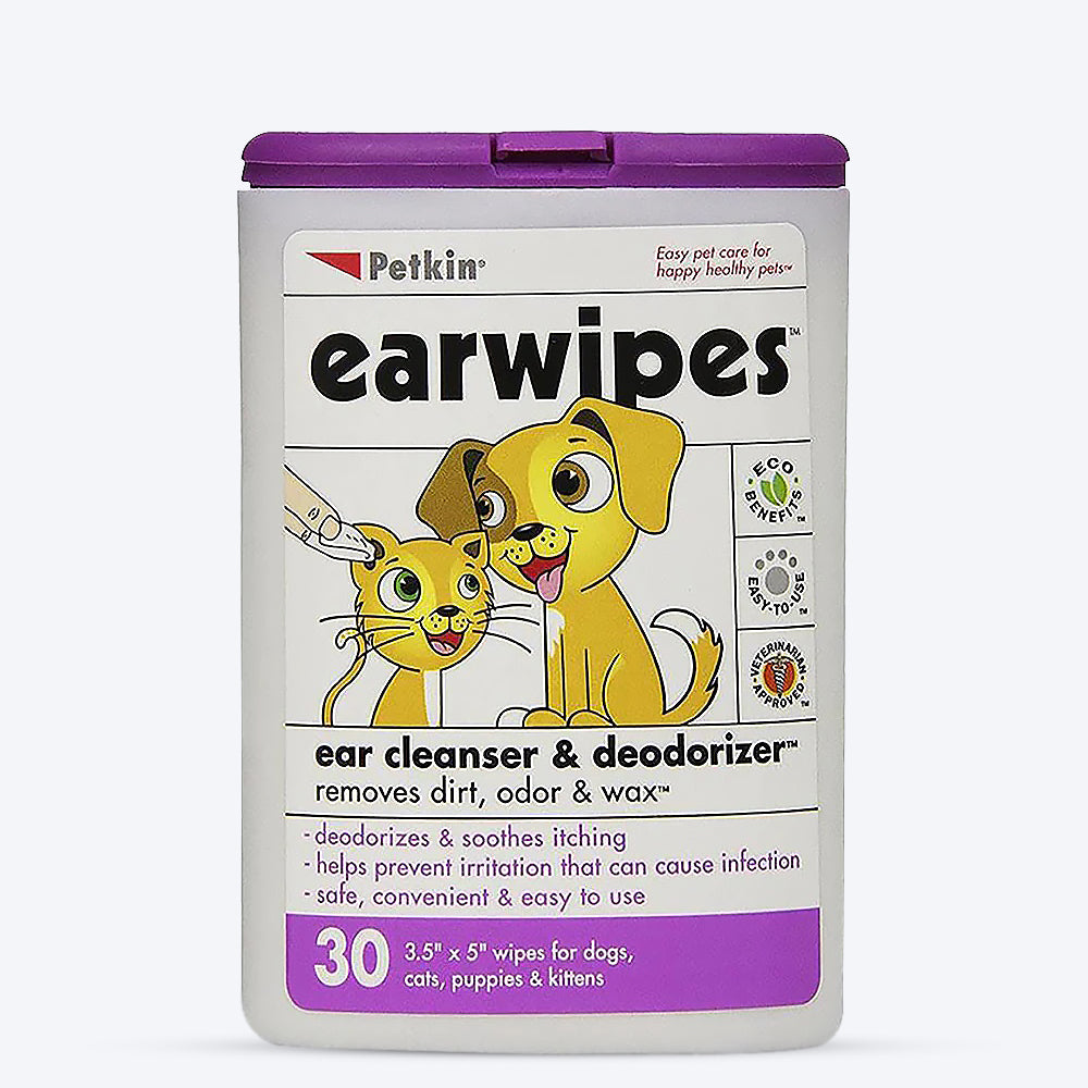 Petkin Ear wipes for Dogs and Cats - 30 wipes_01