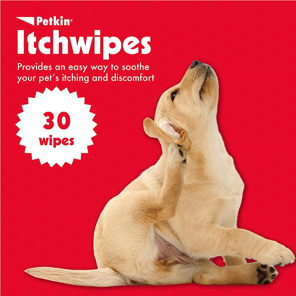 Petkin Itch Wipes for Dogs and Cats - 30 wipes - Heads Up For Tails