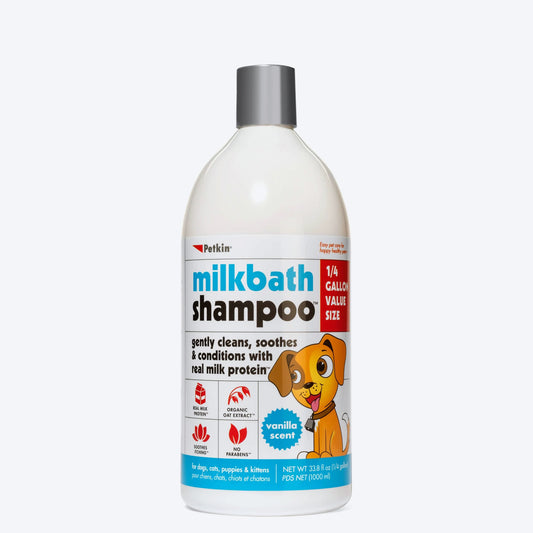 Petkin Milkbath Pet Shampoo - Vanilla - 1000 ml - Heads Up For Tails
