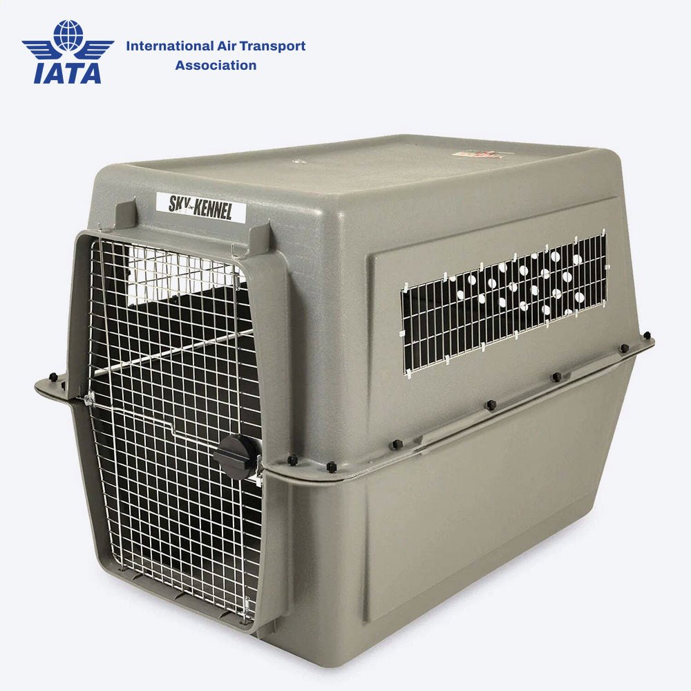 Petmate Sky Kennel Carrier For Dog & Cat - Light Grey - Heads Up For Tails