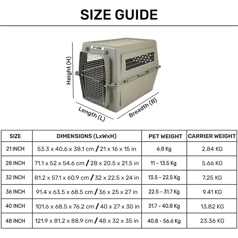 Petmate Sky Kennel Carrier For Dog & Cat - Light Grey - Heads Up For Tails