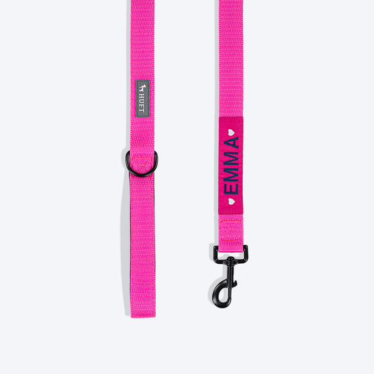HUFT Personalised Basics Dog Leash - Pink - Heads Up For Tails