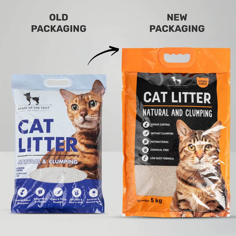 HUFT Cat Litter (Natural & Clumping) - Lavender Scented - 5 kg - Heads Up For Tails