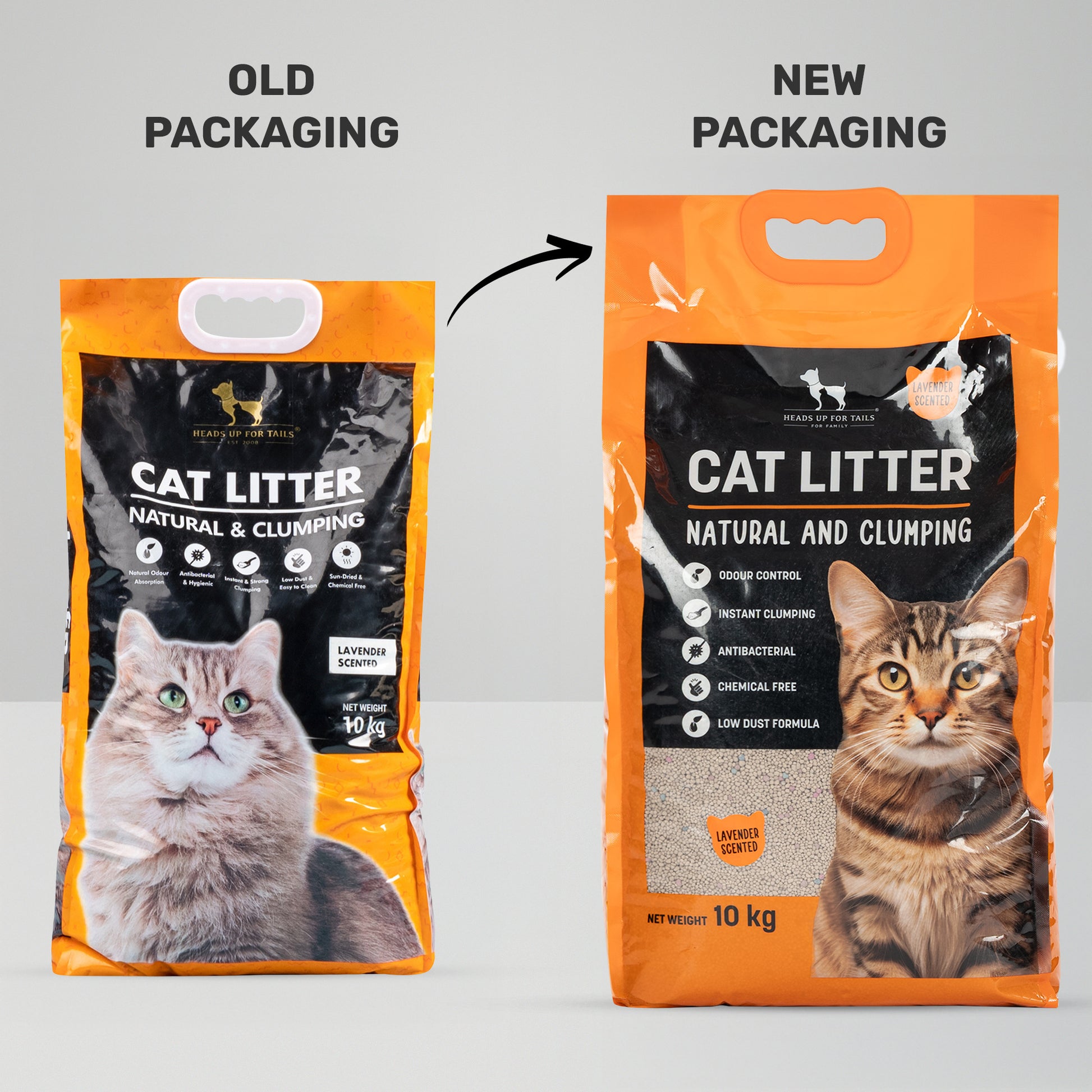 HUFT Cat Litter (Natural & Clumping) - Lavender Scented - 10 kg - Heads Up For Tails