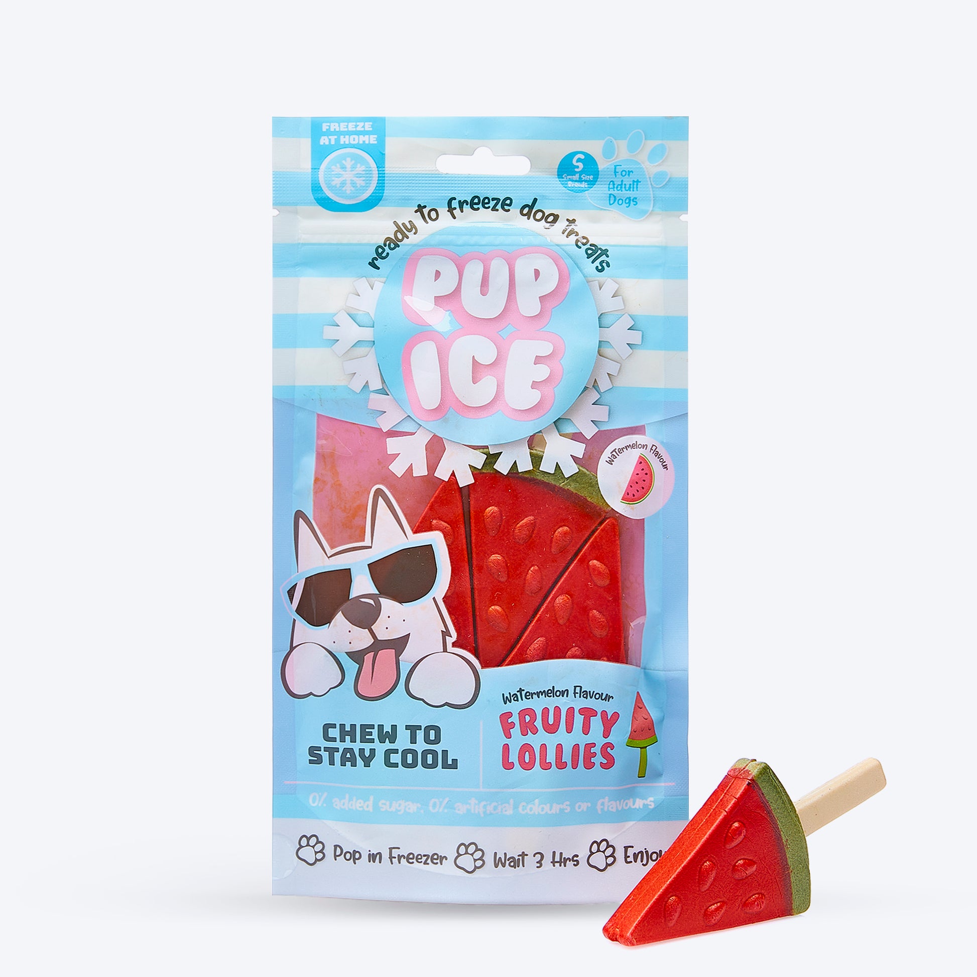 Pup Ice Fruity Lollies Watermelon Ready to Freeze Treat For Adult Dog - 90 gm - Heads Up For Tails