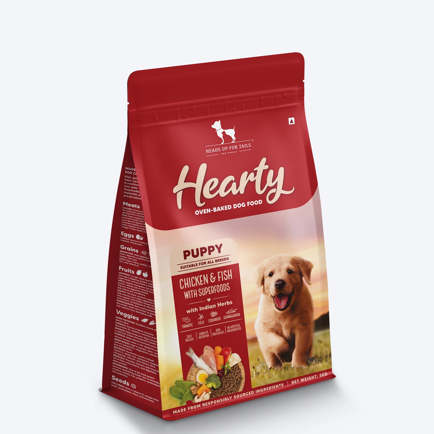 Hearty Oven-Baked Dry Food For Puppies With Chicken, Fish & Indian Herbs - All Breed