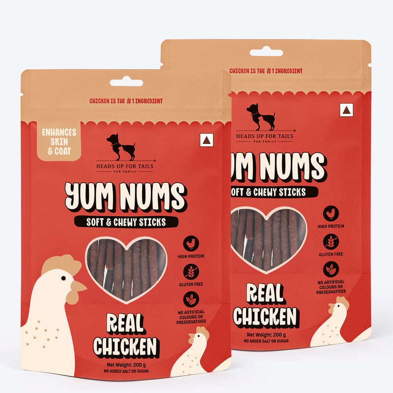 HUFT Yum Nums Soft & Chewy Sticks Real Chicken Treat For Dogs