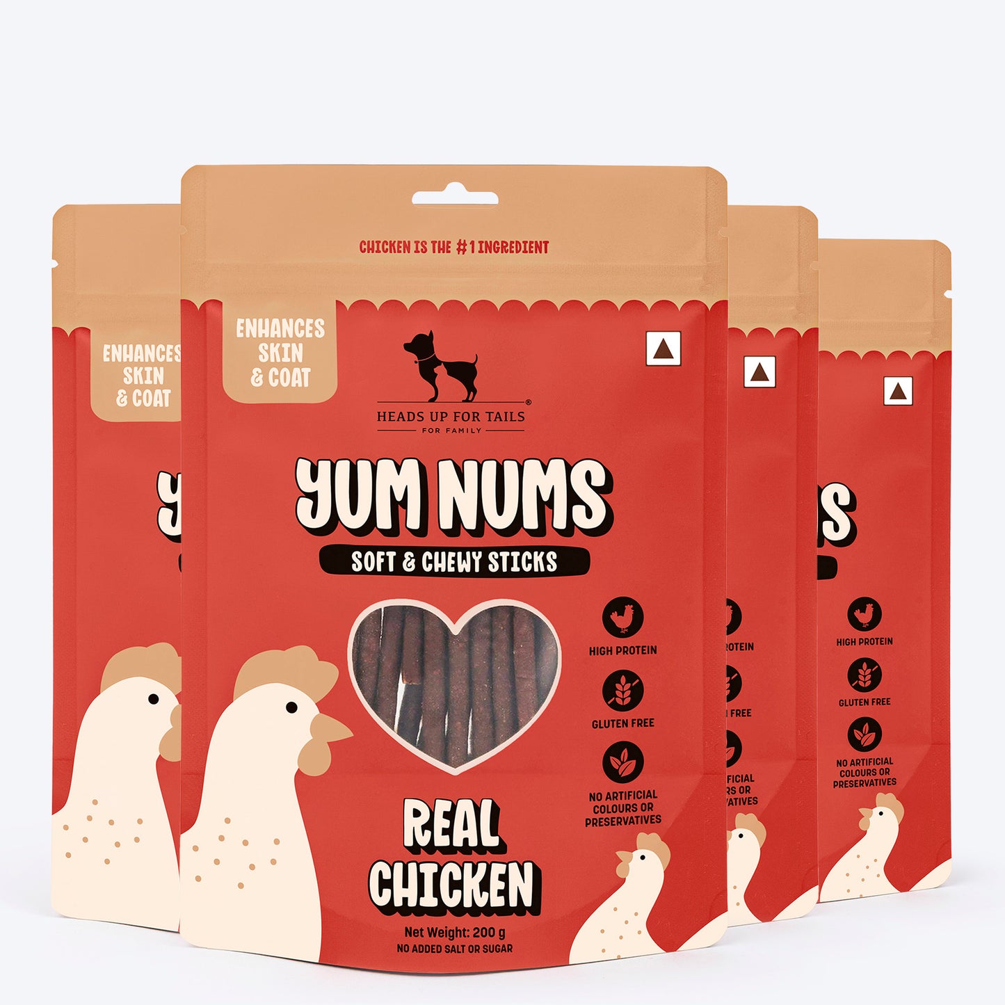 HUFT Yum Nums Soft & Chewy Sticks Real Chicken Treat For Dogs