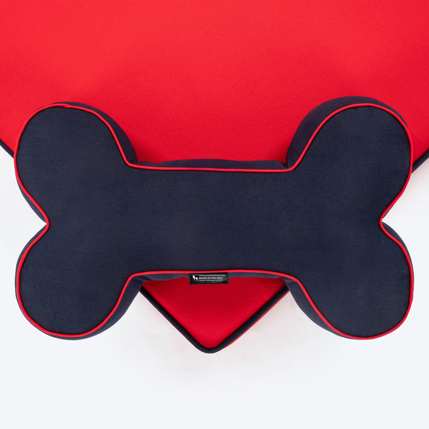 HUFT Made To Order Orthopaedic Dog Bed (Free Bone Cushion) - Red & Navy