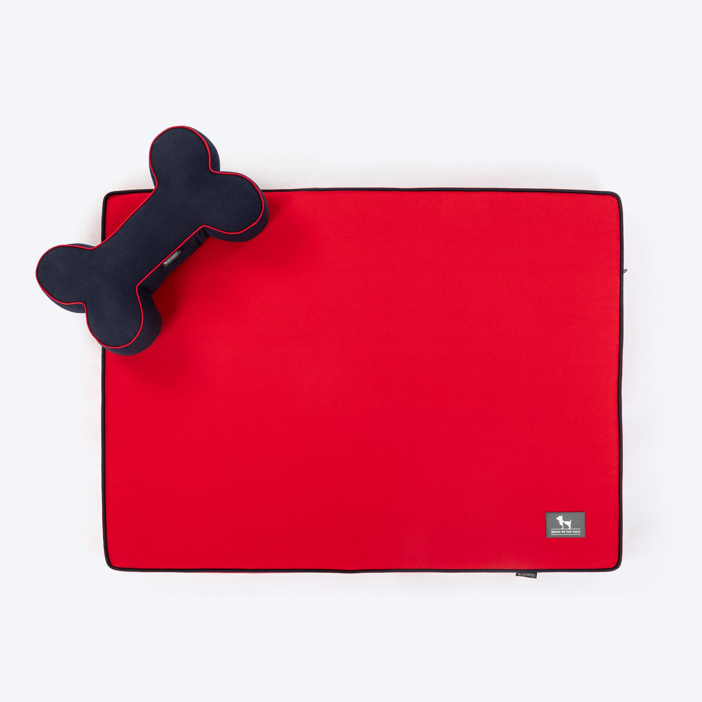HUFT Made To Order Orthopaedic Dog Bed (Free Bone Cushion) - Red & Navy