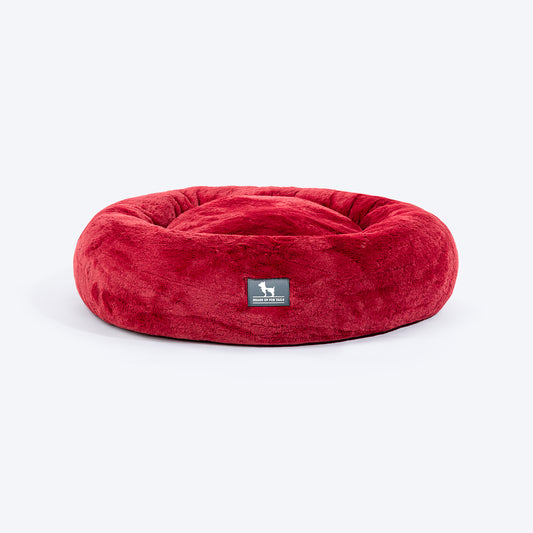 HUFT Jumbo Donut Bed For Dog - Cherry Red (Made to Order)