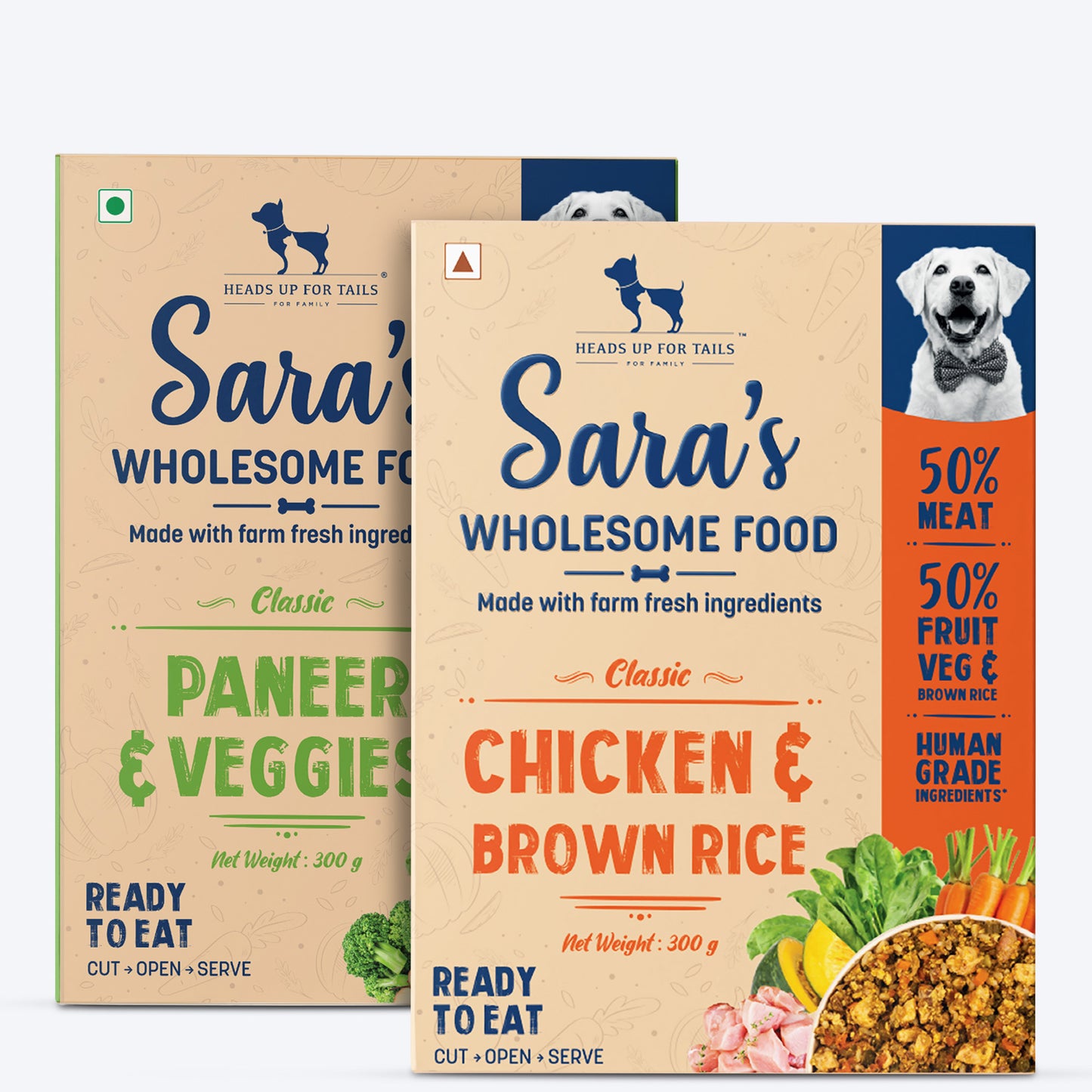 Sara's Wholesome Classic Range Dog Food Combo - 2x300 gm - Heads Up For Tails