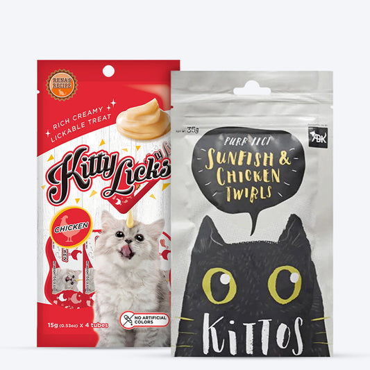 Rena's Recipe & Kittos Chicken Peckin Treat Combo For Cat