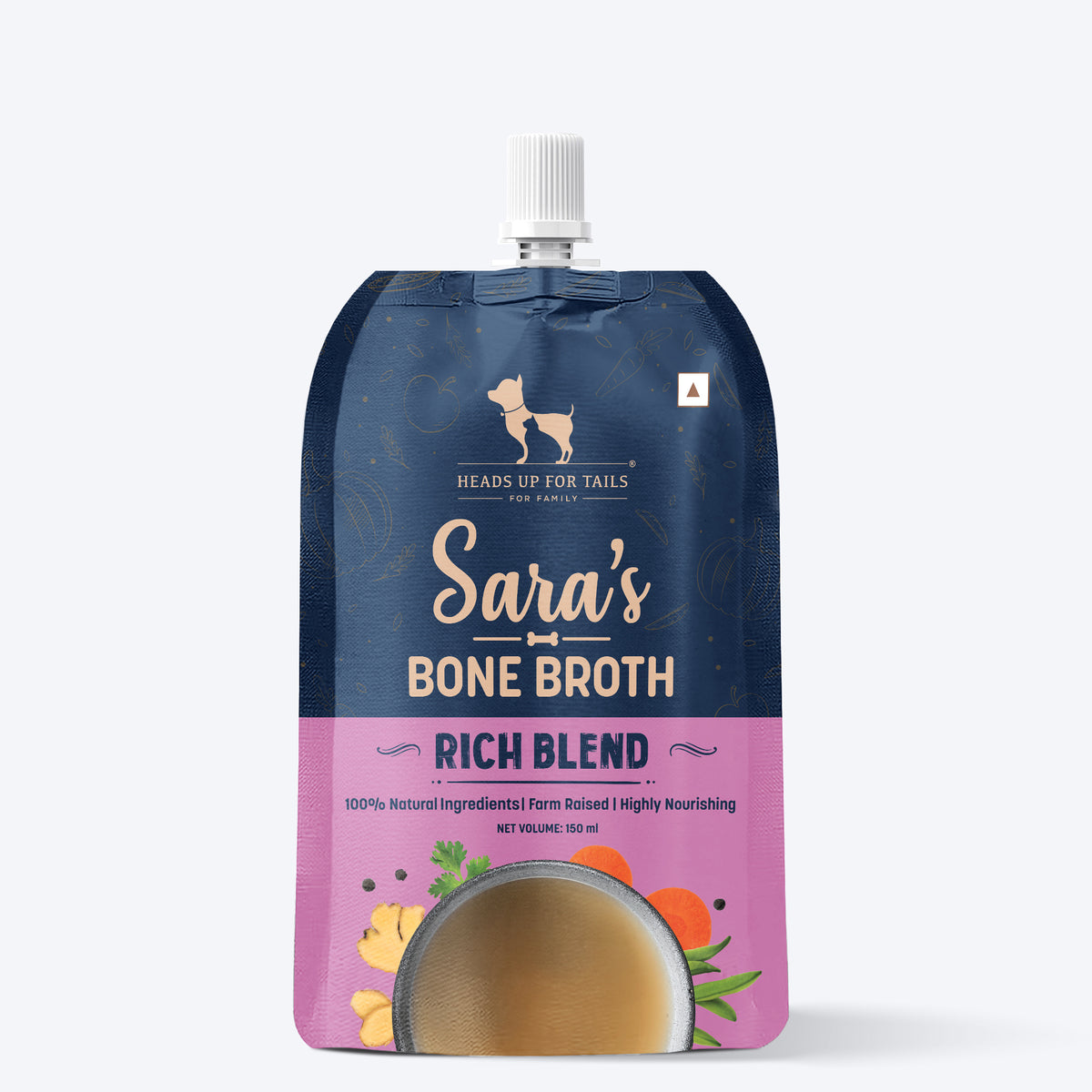 Sara's Rich Blend Bone Broth For Dogs - 150 ml, Glucosamine Rich, 100% Farm raised