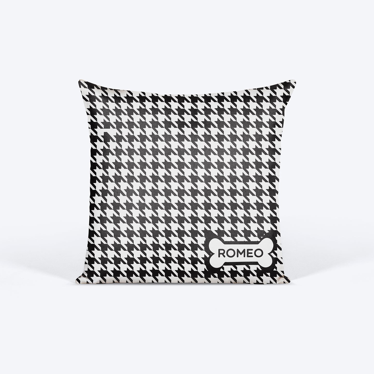 HUFT Houndstooth Personalised Cushion - 12 inches (30 x 30 cm) - Heads Up For Tails