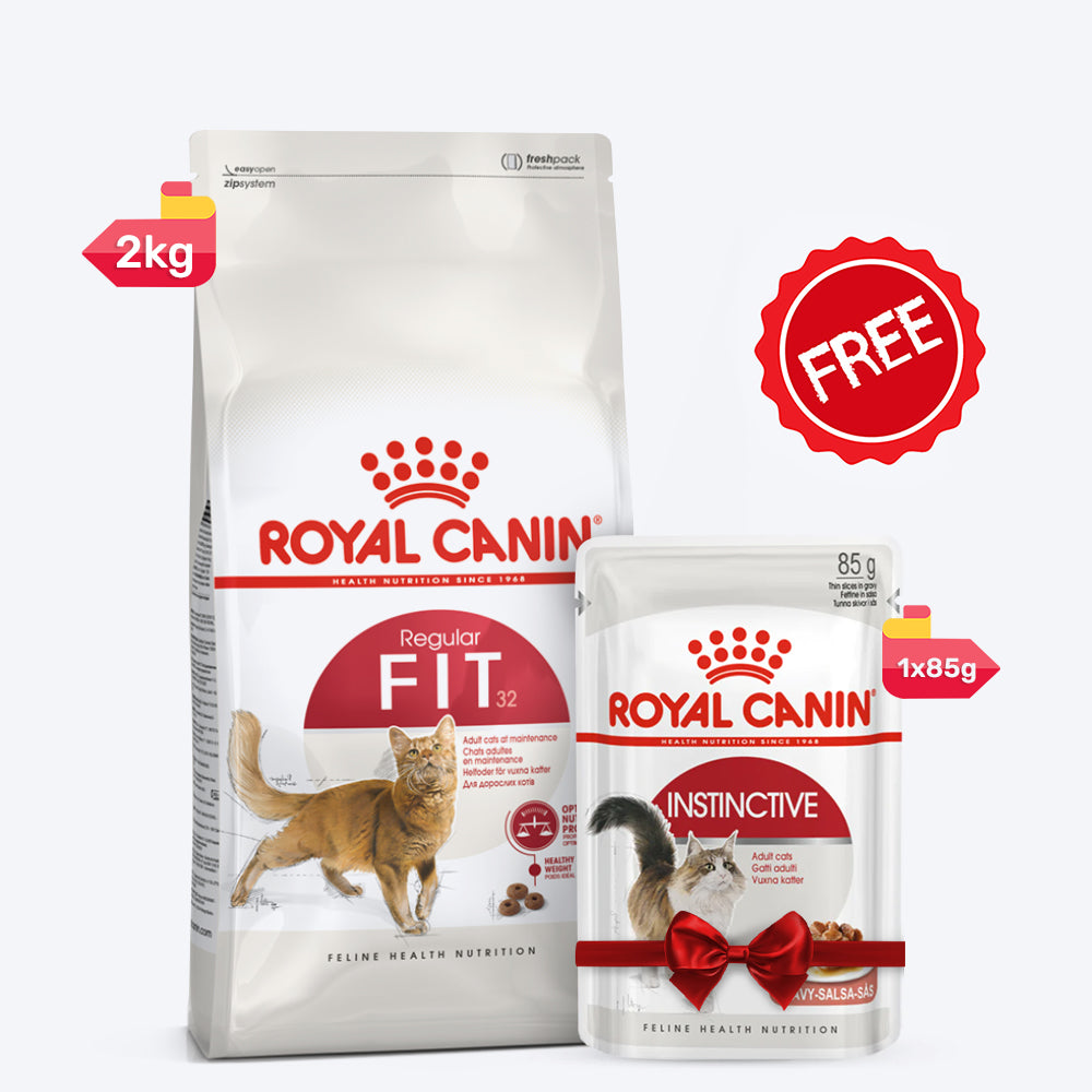 Royal Canin Fit Dry & Instinctive Wet Food Combo For Cat - 2 kg