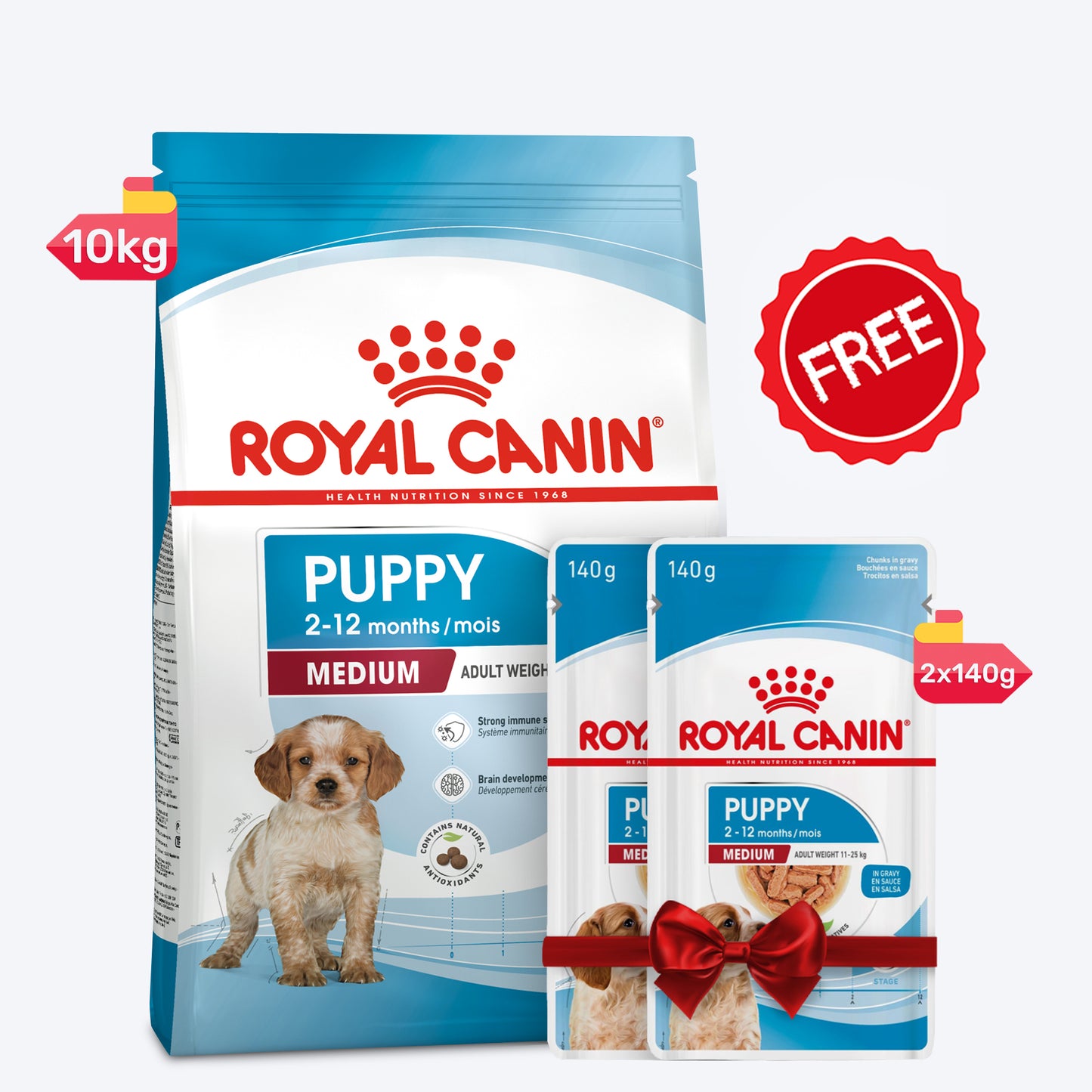 Royal Canin Medium Dry & Wet Food Combo For Puppy - 10 kg