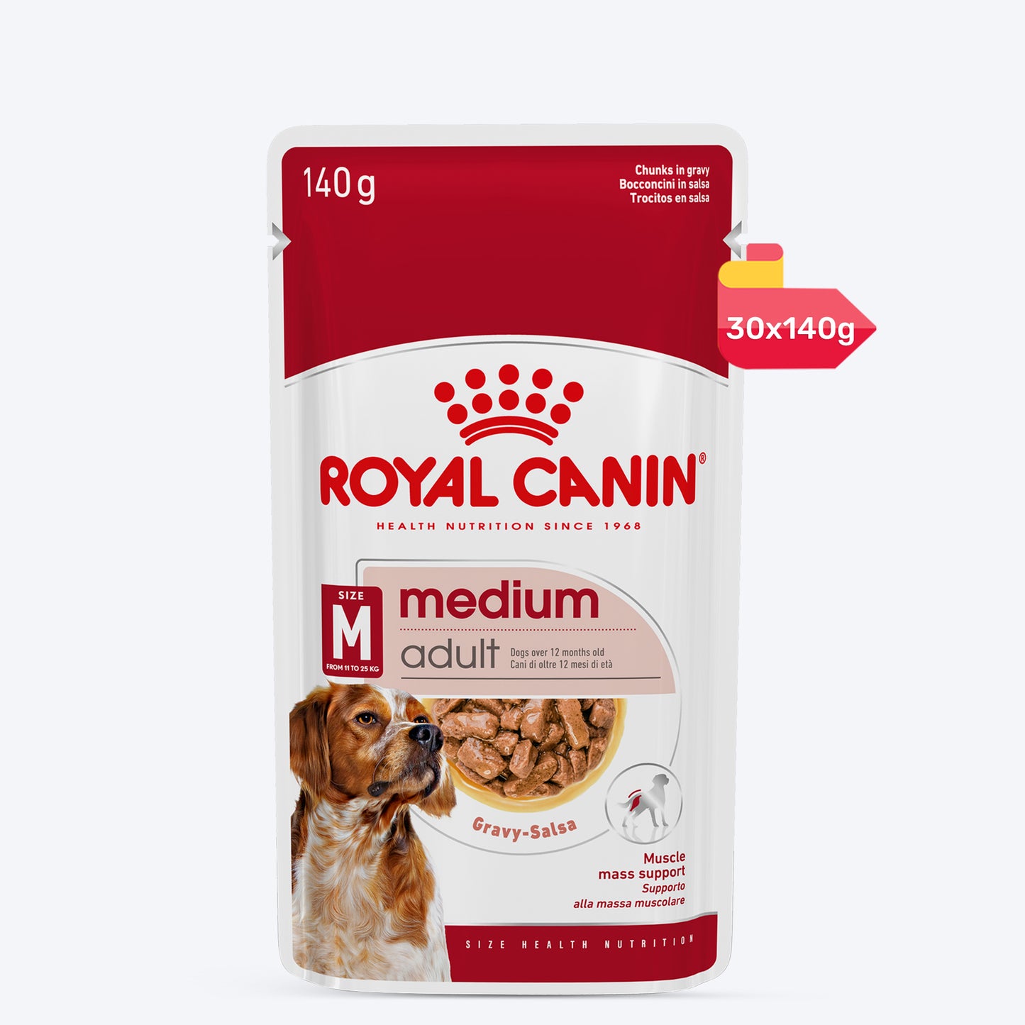 Royal Canin Medium Breed Adult Wet Dog Food - 140 g - Heads Up For Tails