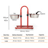 SUPER Premium Range U Shaped Double Diner Stand With Steel Dog Bowl Inserts - Red - Heads Up For Tails