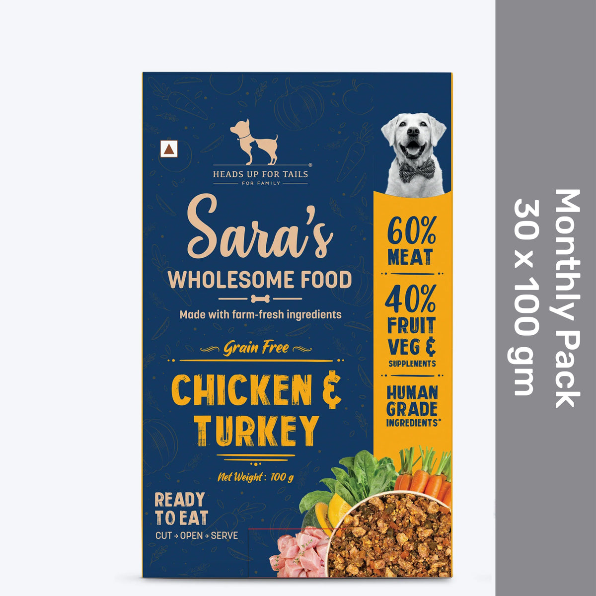 Sara's Wholesome Grain-Free Chicken & Turkey Dog Wet Food - Monthly Pack