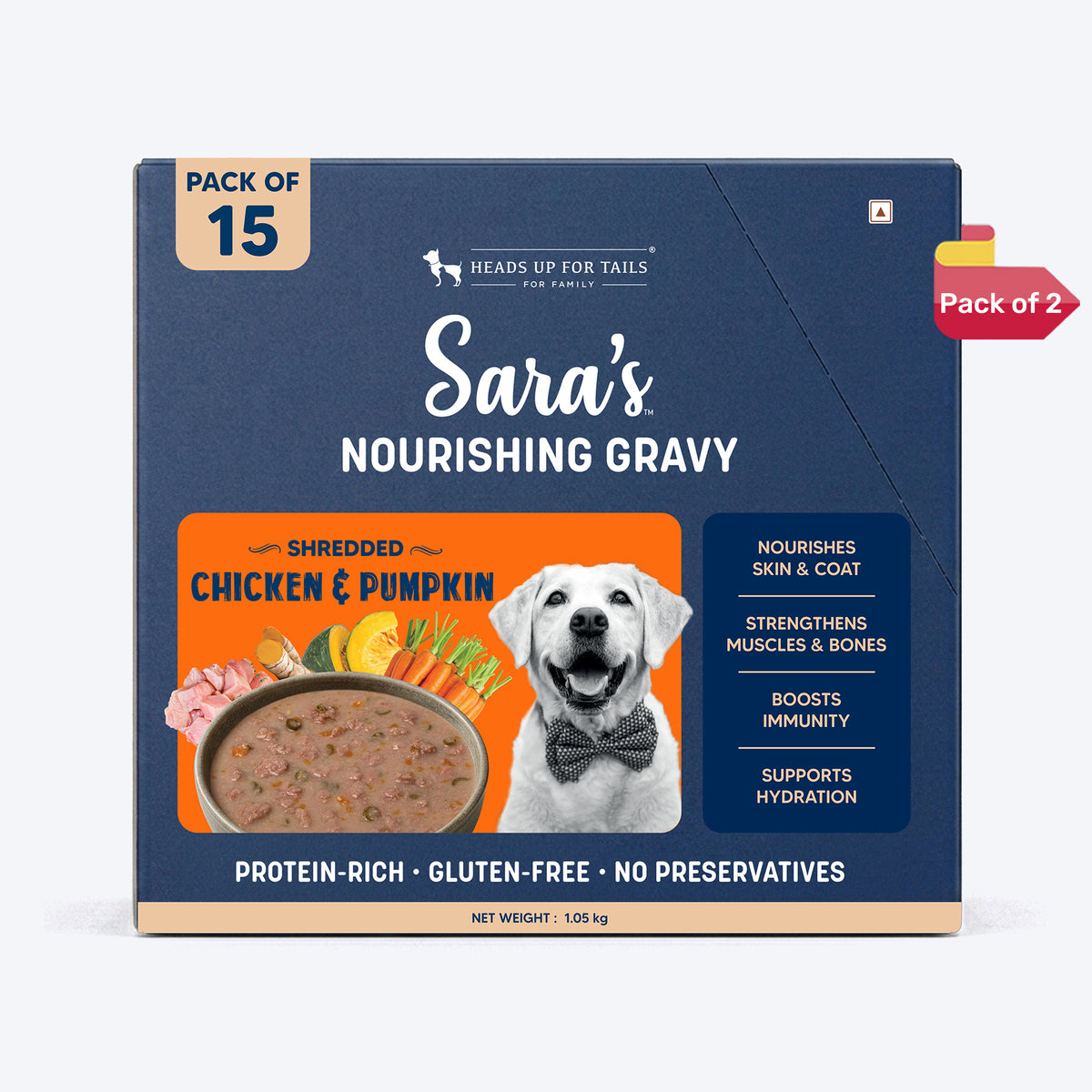 Sara’s Nourishing Gravy Shredded Chicken & Pumpkin Wet Food For Dog - 70 gm