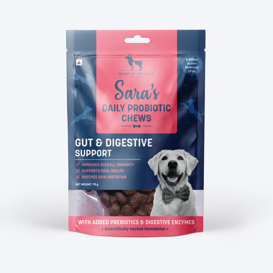 Sara’s Daily Probiotic Chews: Gut & Digestive Support Treats For Dog - 70 gm