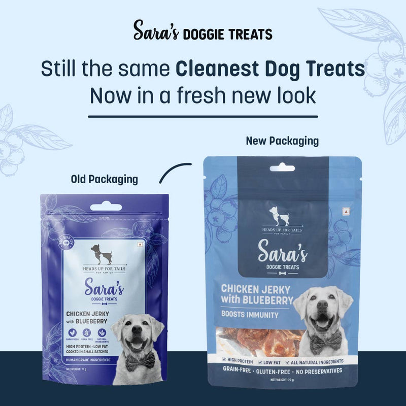 Sara's Dehydrated Chicken Jerky with Blueberry Dog Treats 70g