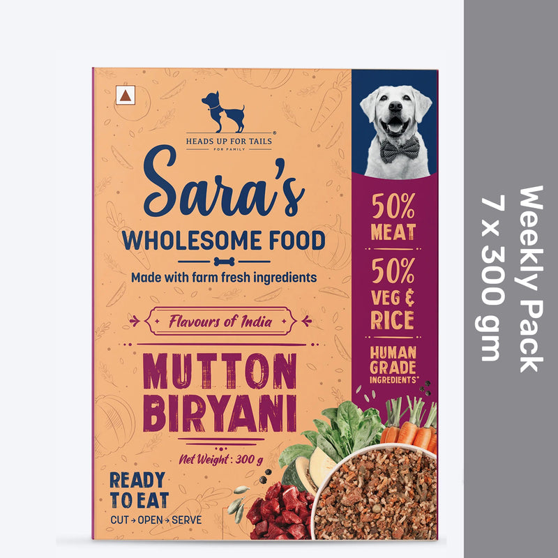 Sara's Wholesome Mutton Biryani Wet Dog Food Human-Grade - Weekly Pack