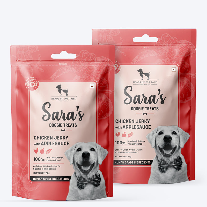 Sara's Doggie Treats – Chicken with Homemade Applesauce - High-Protein, Natural - 70 g - Heads Up For Tails