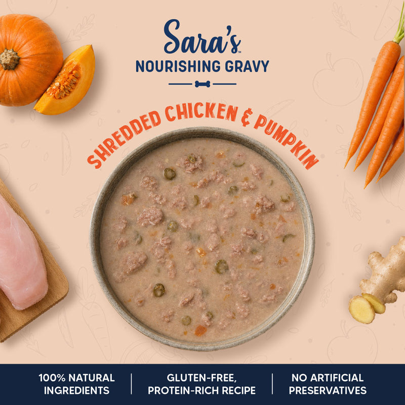 Sara’s Nourishing Gravy Shredded Chicken & Pumpkin Wet Food For Dog - Pack Of 15 (70 gm Each)