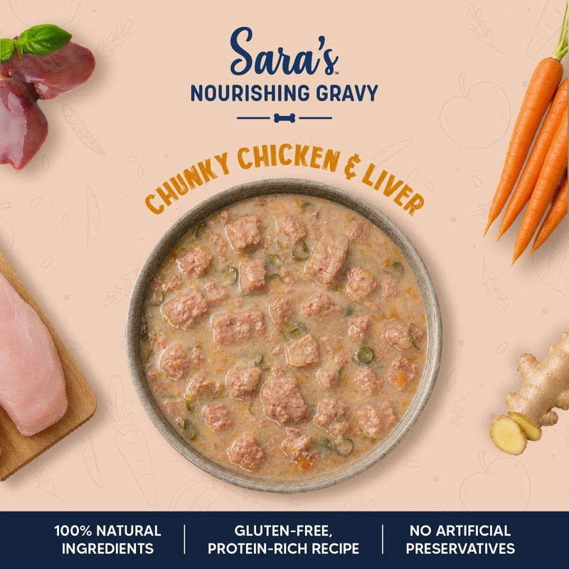 Sara’s Nourishing Gravy Chunky Chicken & Liver Wet Food For Dog - 70 gm