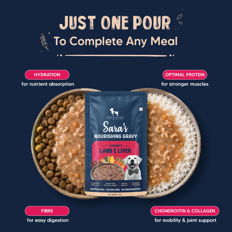 Sara’s Nourishing Gravy Chunky Lamb & Liver Wet Food For Dog - 70 gm