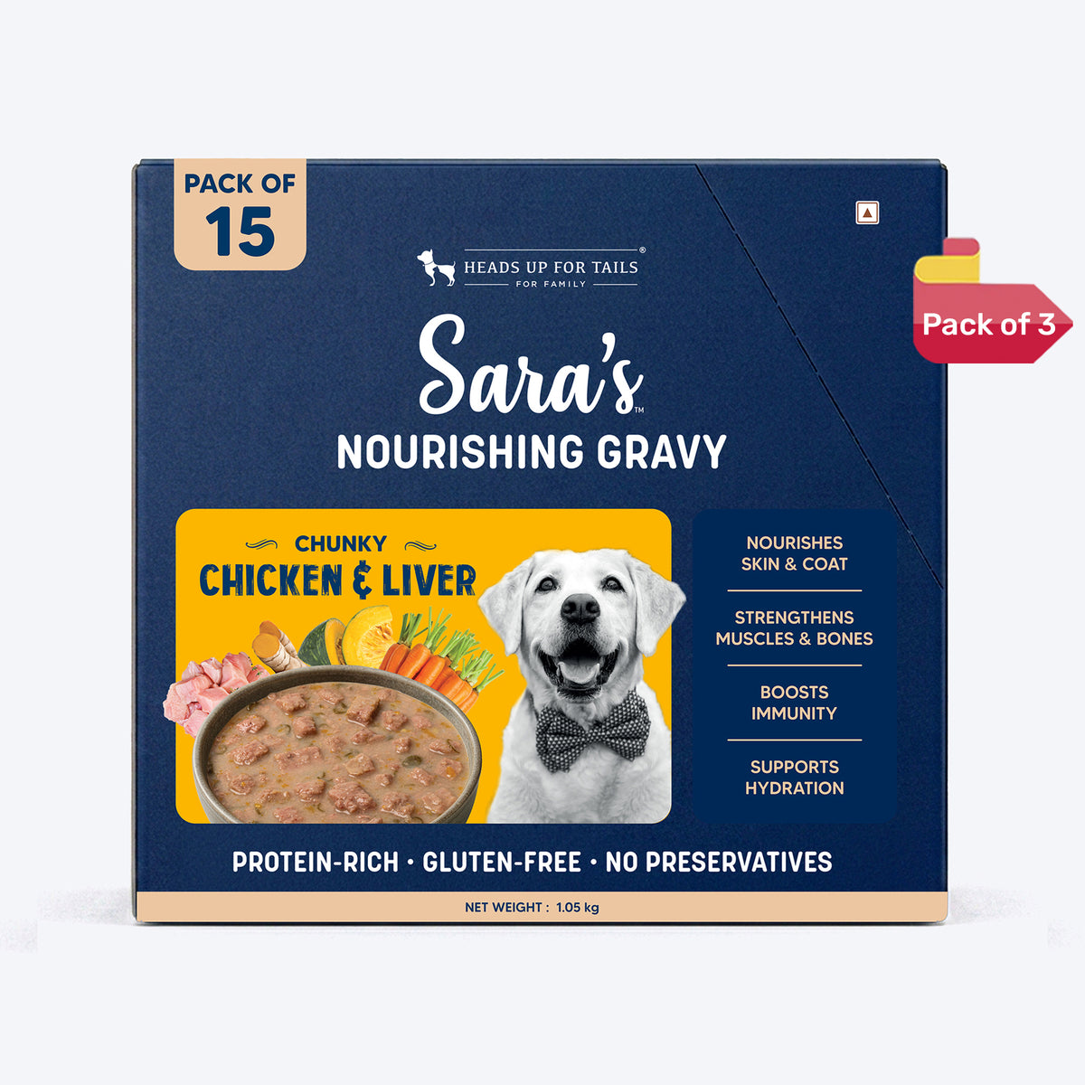Sara’s Nourishing Gravy Chunky Chicken & Liver Wet Food For Dog - 70 gm
