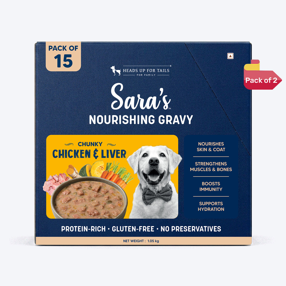 Sara’s Nourishing Gravy Chunky Chicken & Liver Wet Food For Dog - 70 gm