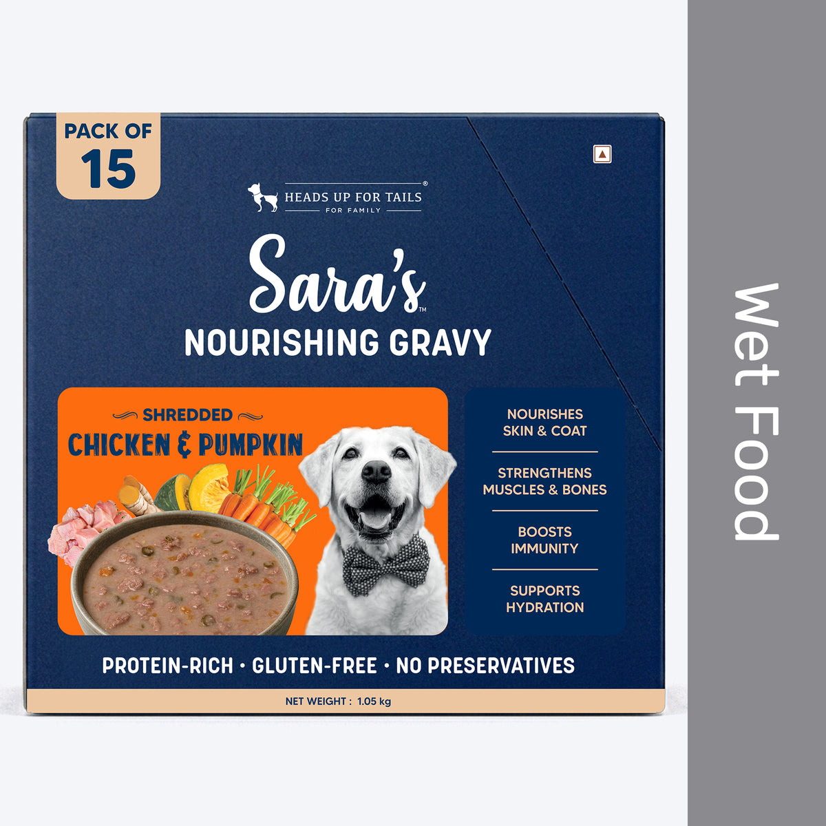 Sara’s Nourishing Gravy Shredded Chicken & Pumpkin Wet Food For Dog - Pack Of 15 (70 gm Each)